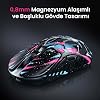 GravaStar Mercury X Pro Wireless Gaming Mouse - 32,000 DPI PAW 3950 Sensor, 8,000Hz Polling Speed, Magnesium Alloy Hollow Frame, RGB Lighting, 5 Programmable Buttons, Three Modes (Neon Graffiti)