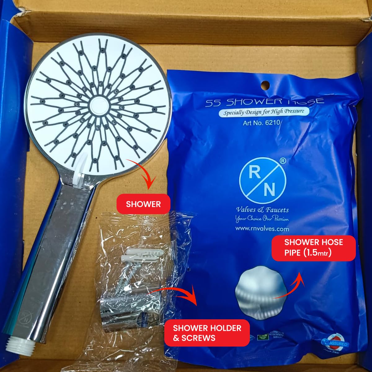 RN CP Hand Shower Stainless Steel Finish Bathroom Shower