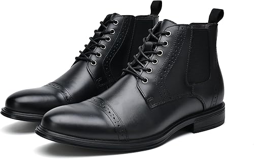 Vista 5 de ArcBrothers Men's Dress Boots Dress Boots For Men Boots for Men Leather Boots Ankle Causl Boots Between Casual And Dressy