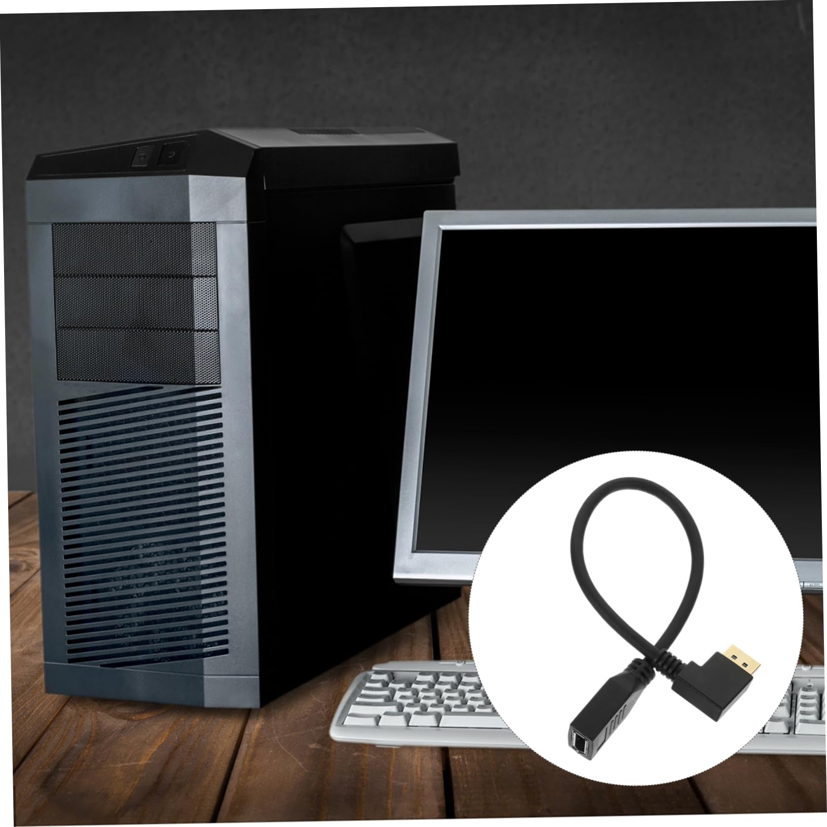 GALPADA Displayport Male to Female Extension Cable Monitor Adapter for Gaming Pc Easy Installation Stable Transmission Design for Office and Studio Use