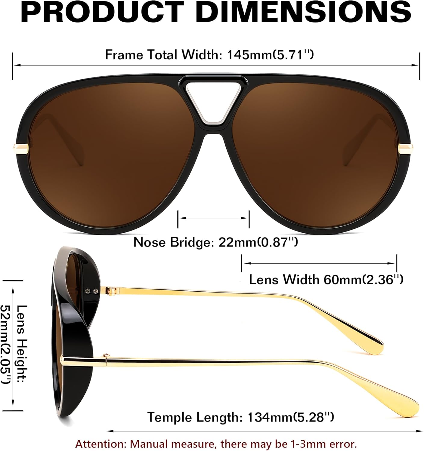 FEISEDY Trendy Oversized Aviator Sunglasses for Women Men Retro Big Round Shield Sun Glasses B4181 - Image 6