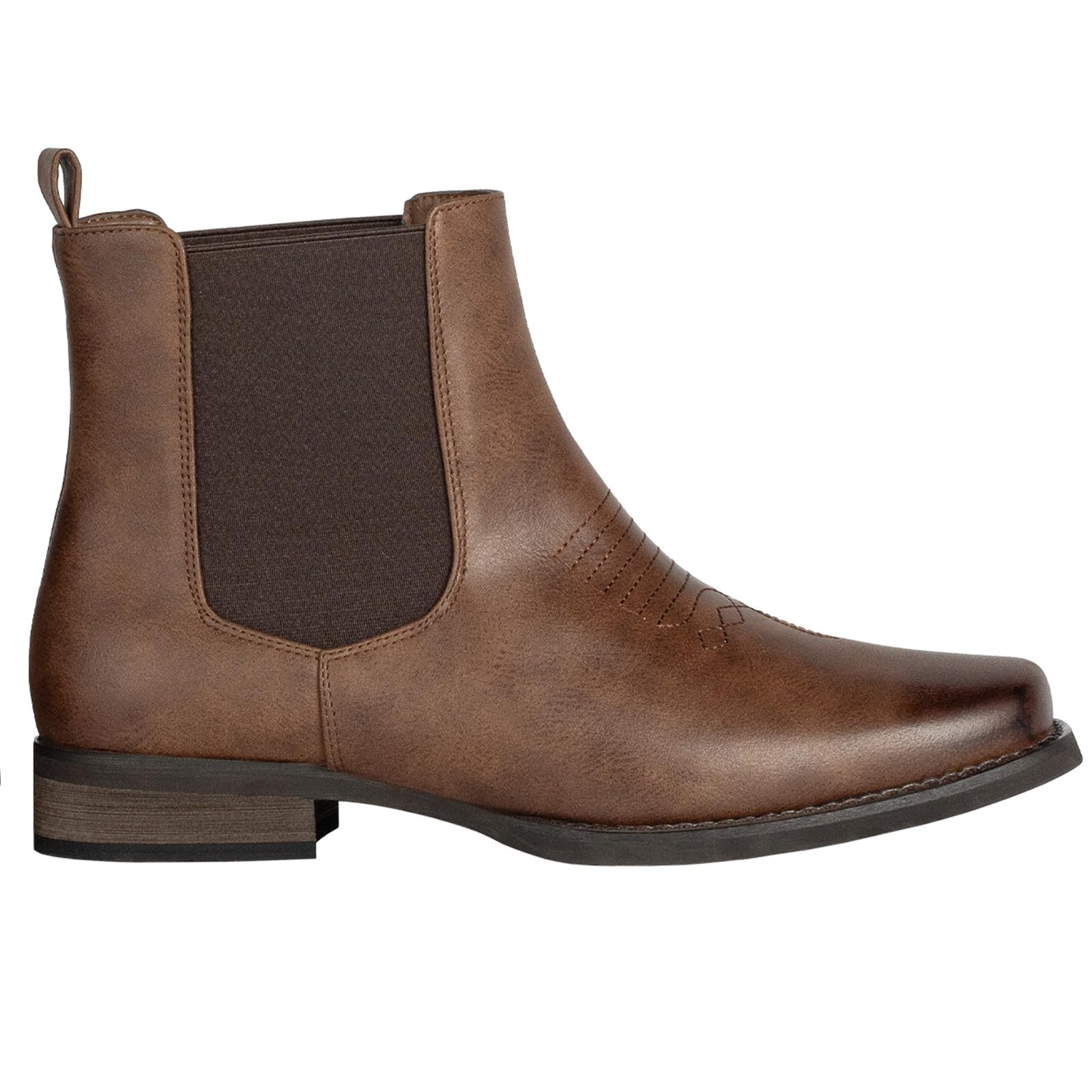 J's.o.l.e Stivali da cowboy da uomo alla moda occidentale Chelsea stivali punta quadrata tacco basso vestito stivaletti
