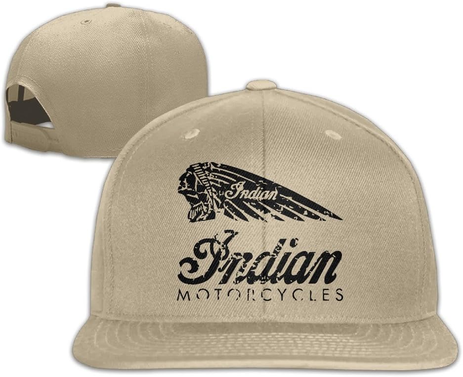 Indian Chief Motorcycles Flat Brim Baseball Cap Natural