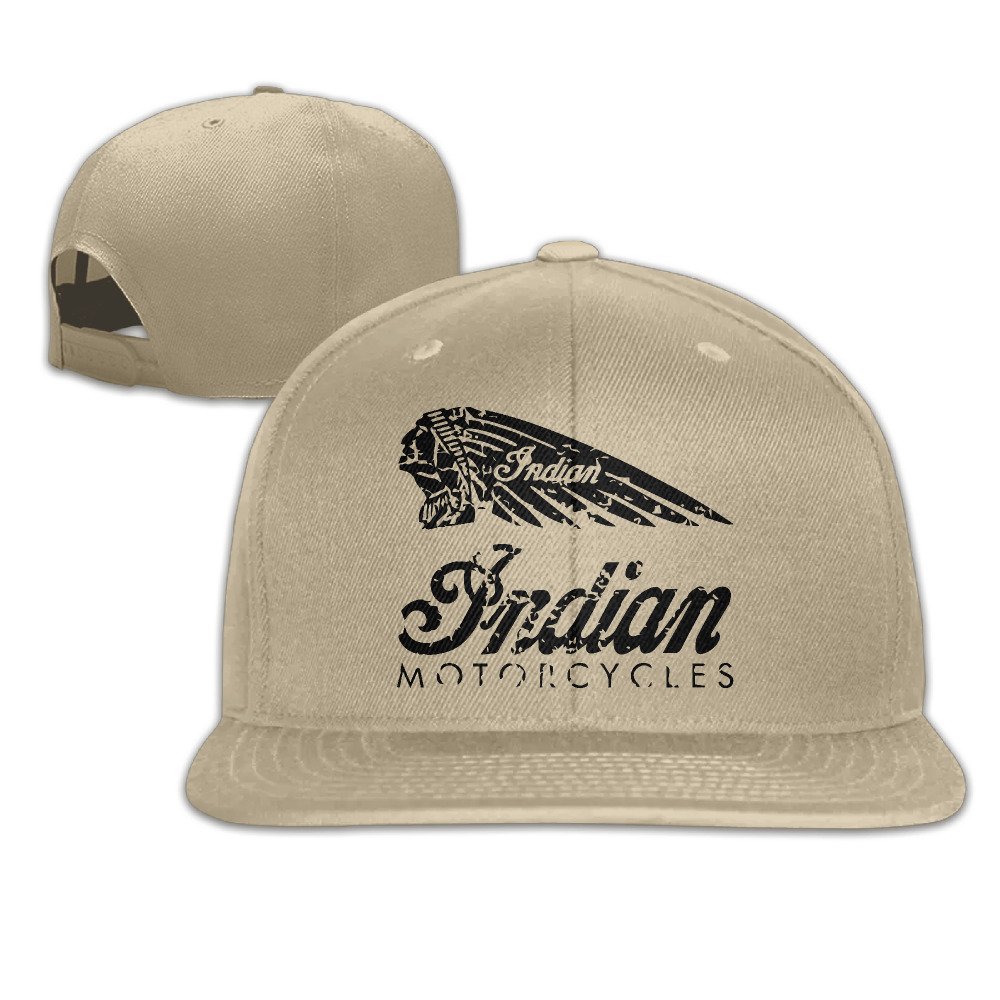 Indian Chief Motorcycles Flat Brim Baseball Cap Natural