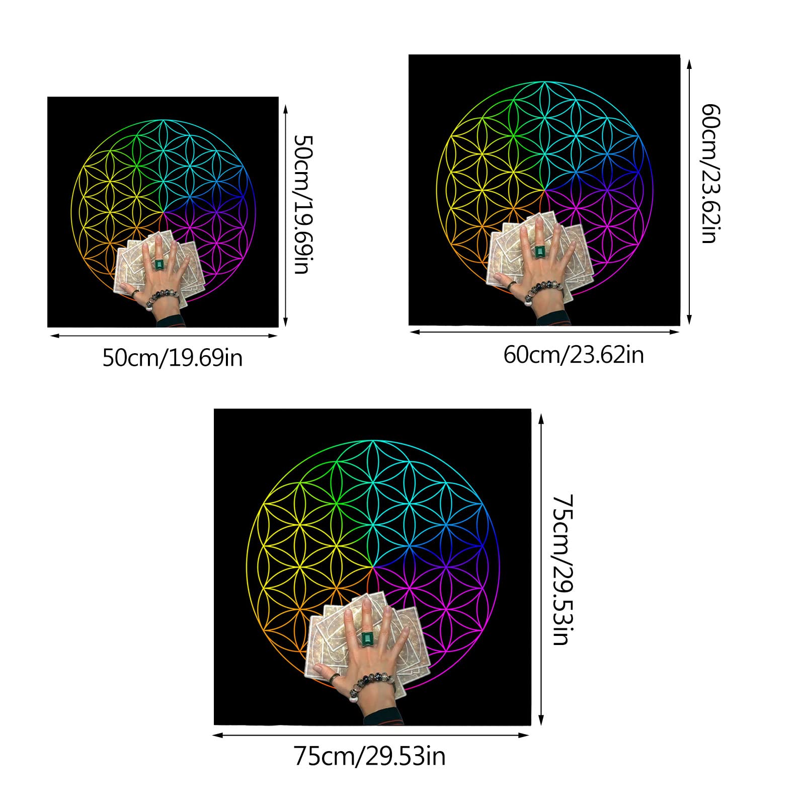 Quadrato Flanella Tarocchi Altare Panno Gioco Da Tavolo Pad Astrologica Oracoli Pad Tovaglia Carta Mat Divinazioni Tovaglia Divinazioni Tovaglia Gioco Tavolo Tavolo Pendolo Mat Per Divinazioni Carta