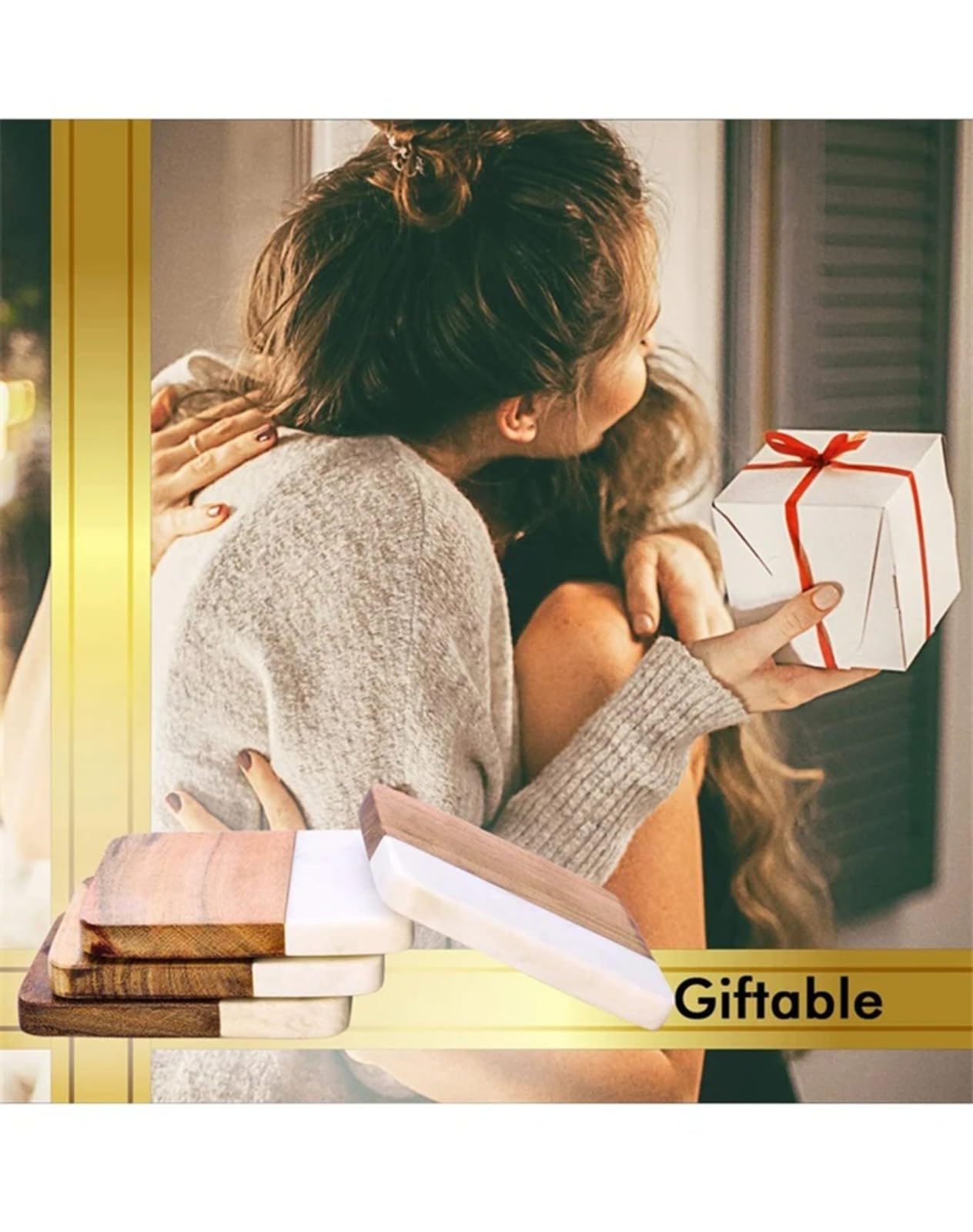 Posavasos hexagonales de madera personalizados, recuerdos de boda para invitados, posavasos de madera de mármol grabados con nombre, regalos de boda, regalos para parejas, regalos personalizados (6