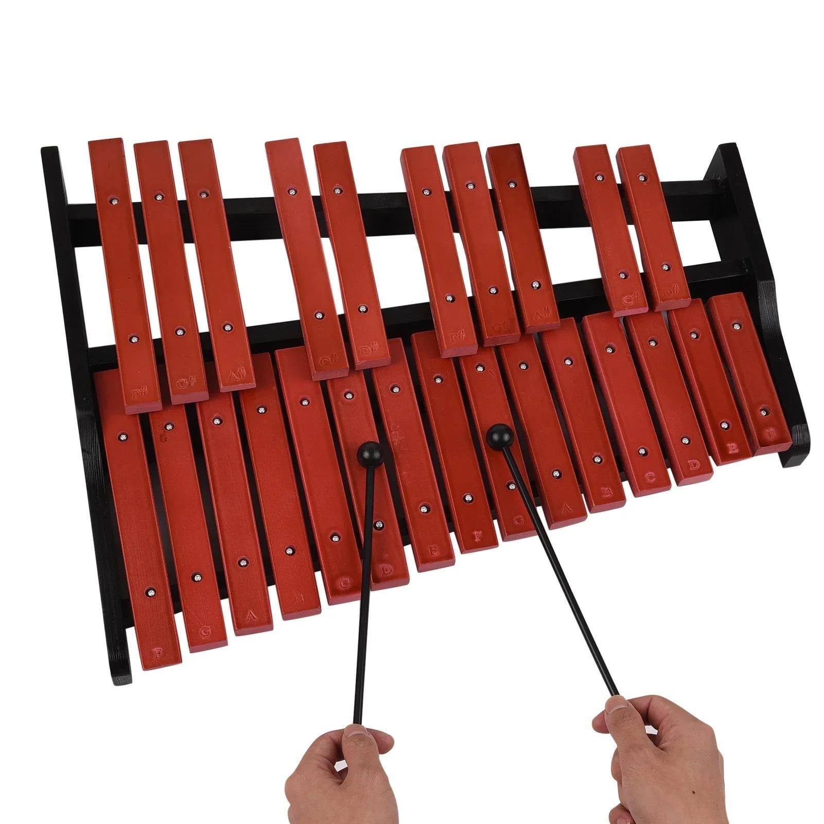 Instrumento De Percusión Plegable Xilófono Glockenspiel De Madera De 25 Notas Con 2 Mazos