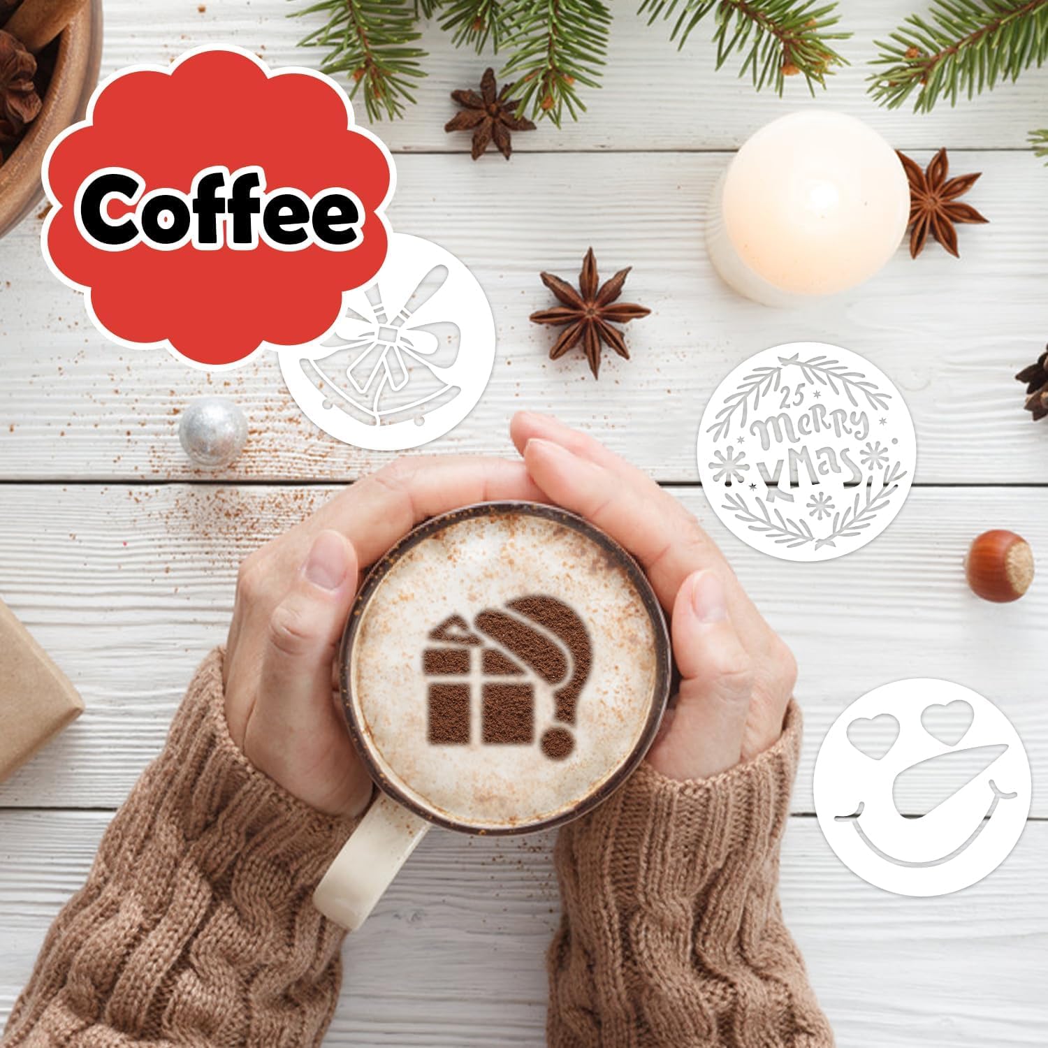 Partywind 50 PCS Christmas Cookie Stencils Templates