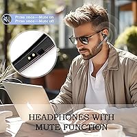 Vista 6 de Bluetooth Headset Bluetooth Earpiece for Cellphones Wireless Blue Tooth 5.2 Head Set in-Ear Piece w/Mic Microphone for Cell Phone Hands-Free Noise