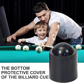 Billiard Cue Butt Protector - Billiard Pool Cue Bottom Tail Protective Covers | Anti-Collision Rubber Rod End Protection Pad for Beginners Men Professionals