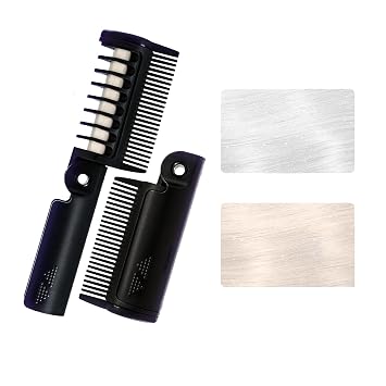 Sliver Temporary Hair Comb, Colored Temporary Hair Chalk Hair Dye, Washable Hair Color Makeup Christmas Hair Accessories for Girls, Kids Adults Cosplay Festivals Hair DIY Party, 01# Silver