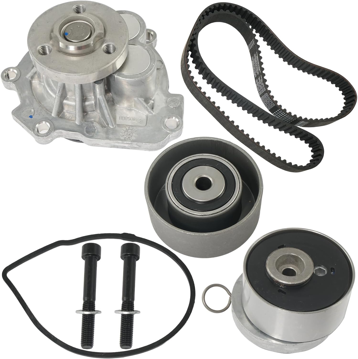 Engine Timing Belt Kit with Water Pump Compatible with 2009-2018 Chevy Cruze Sonic Aveo Aveo5, 2009-2010 Pontiac G3, 2007-2008 Saturn Astra 1.6L 1.8L Replaces TCKWP338 24422964 25195119
