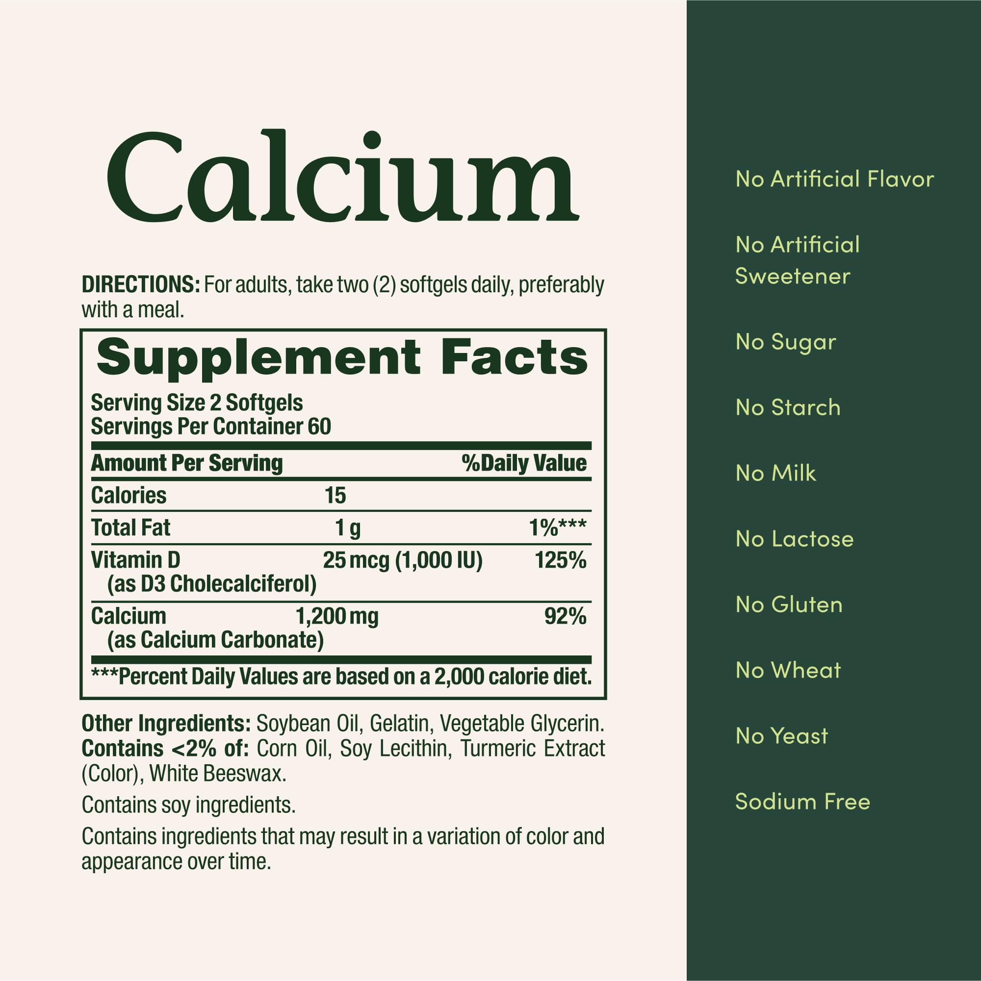 Nature's Bounty Calcium 1200 mg with 1,000IU Vitamin D3, Bone Health & Immune Support, 220 Softgels