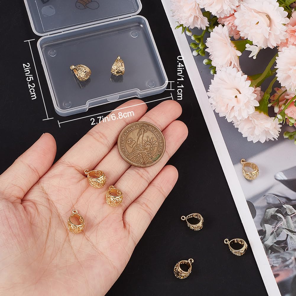 Beebeecraft Lot De 30 Breloques En Forme De Goutte D'eau Plaquées Or 18 Carats Vierges Pour Fabrication De Bijoux, Colliers Et Bracelets