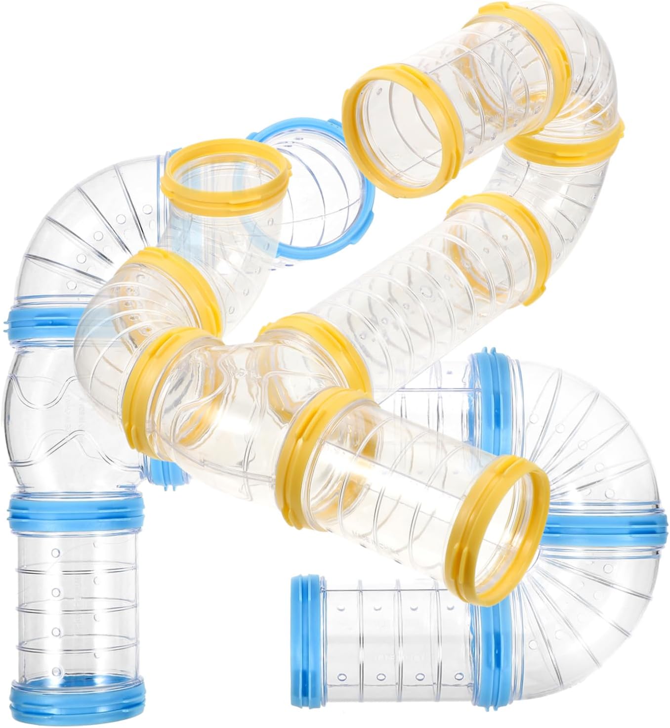 2sets Transparent Hamster Tunnel Kits DIY External Tubes for Hamster Cage Easy to Install Adventure Accessory for Pets