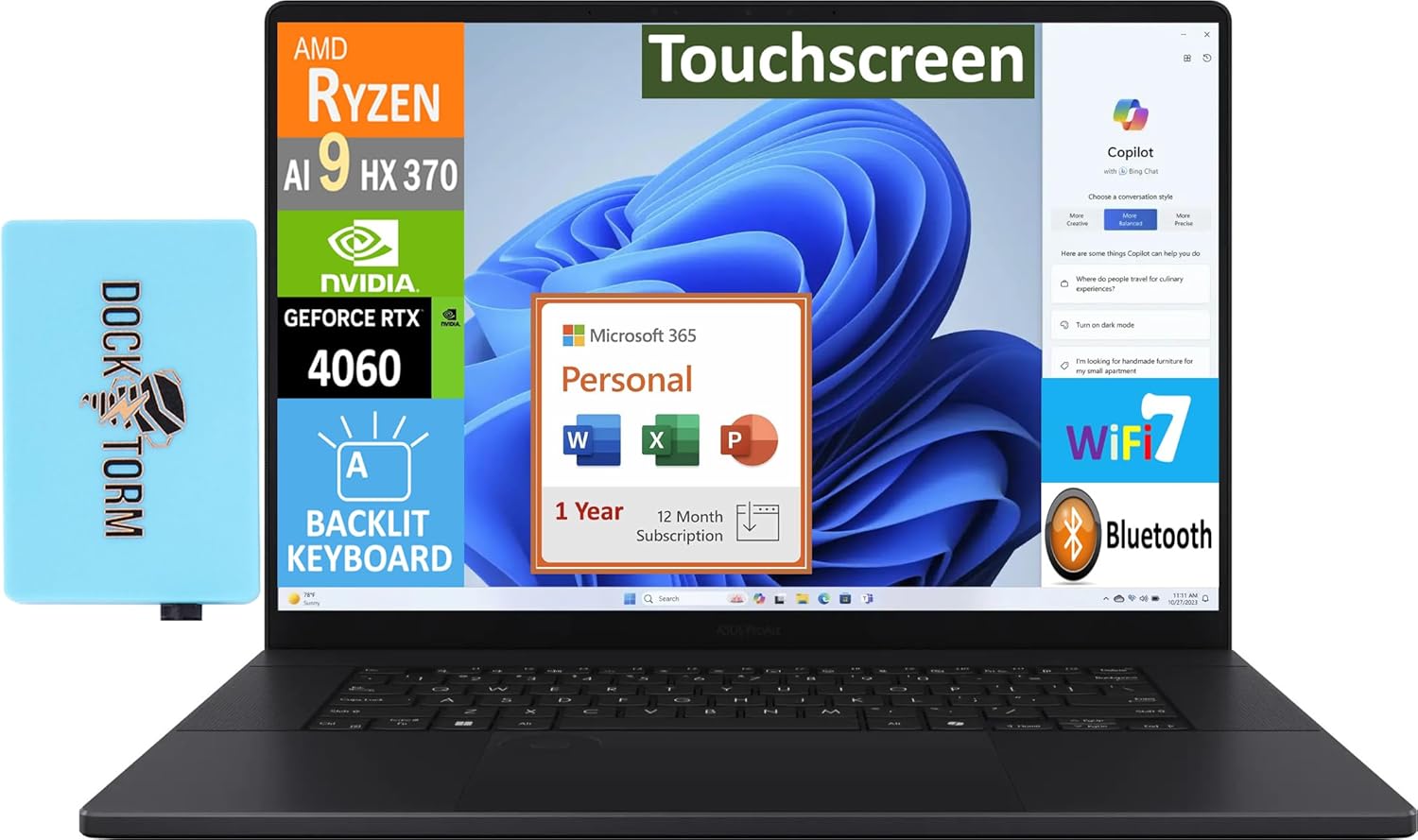 ASUS ProArt P16 AI Powered Laptop 16.0″ Touchscreen AMOLED 4K Display (AMD Ryzen…