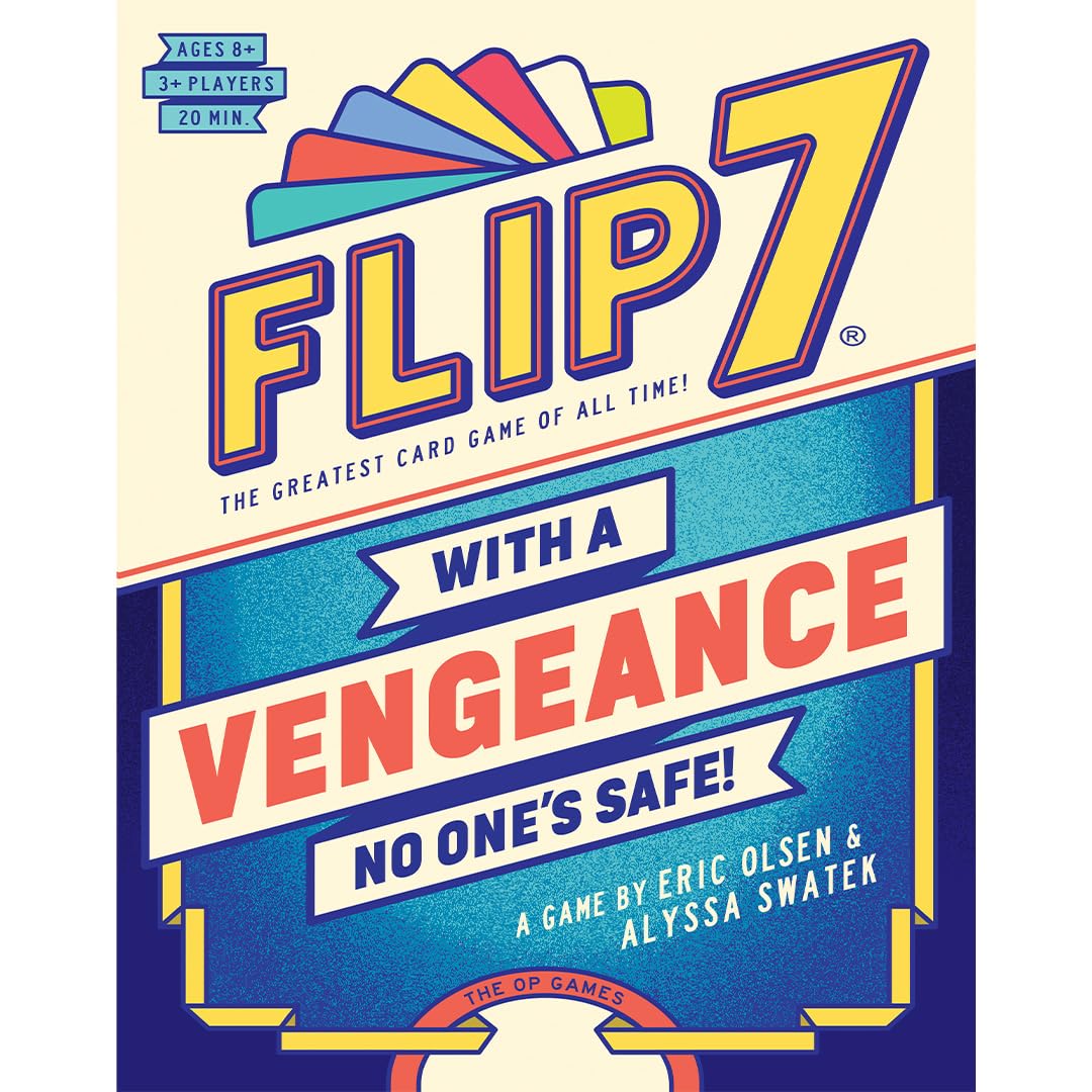 Flip 7: With a Vengeance Gra Karciana | Samodzielna Gra Press Your Luck | Karty Akcji Take-That | Szybka Gra Rodzinna i Imprezowa od 8 Lat