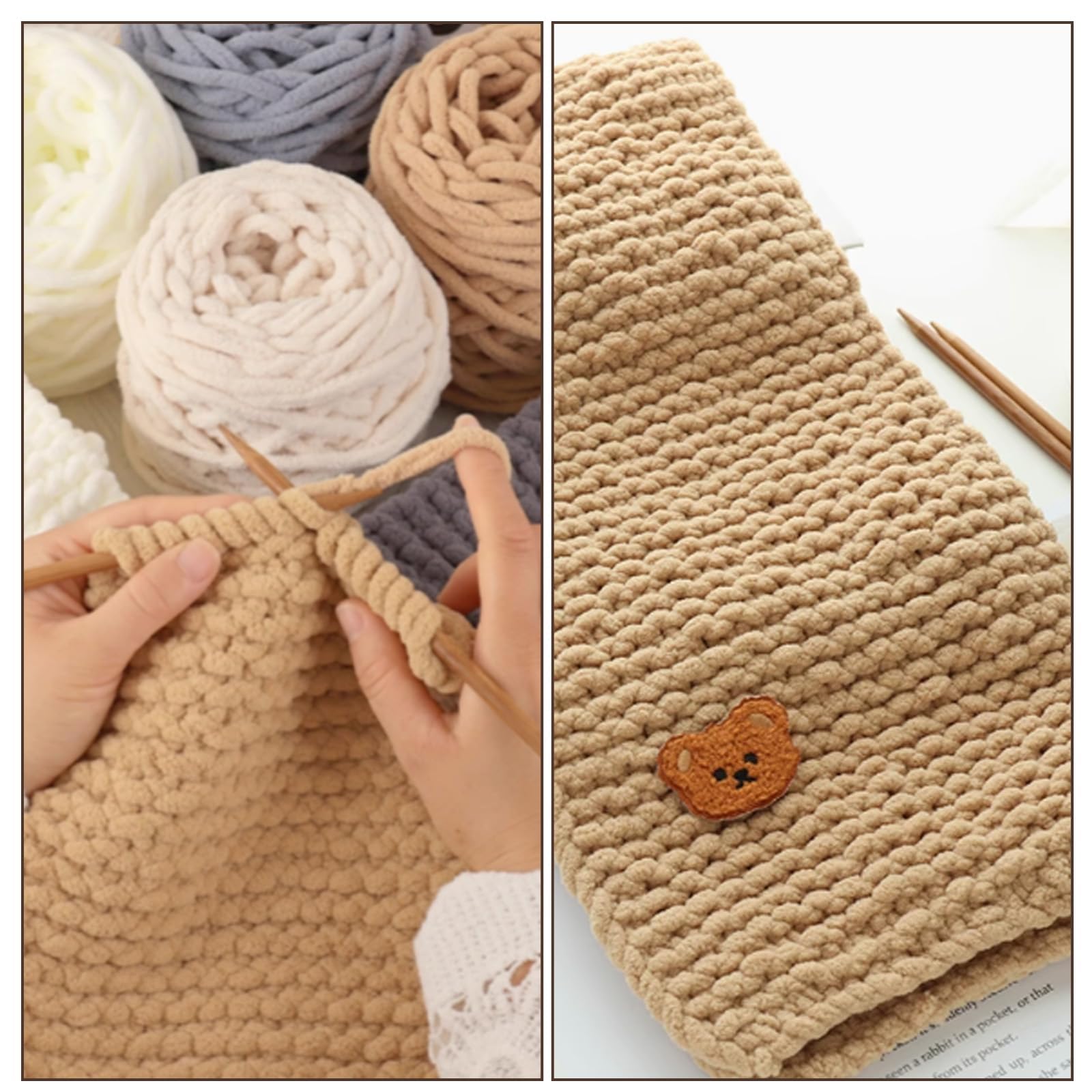 Bafeil Chunky Wool for Hand Knitting 250g x 2, Super Soft Thick Yarn for Crochet & Knitting - Image 4