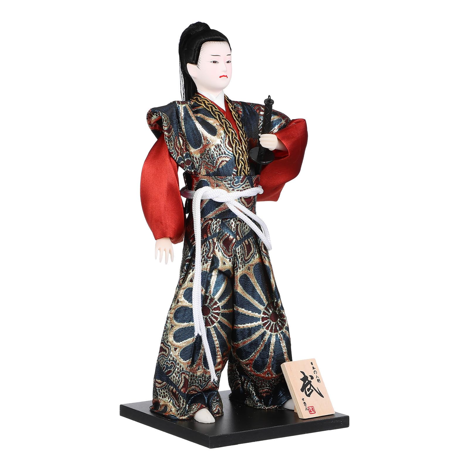 Figurine samouraï miniature bois pour décorer un bureau zen de maison