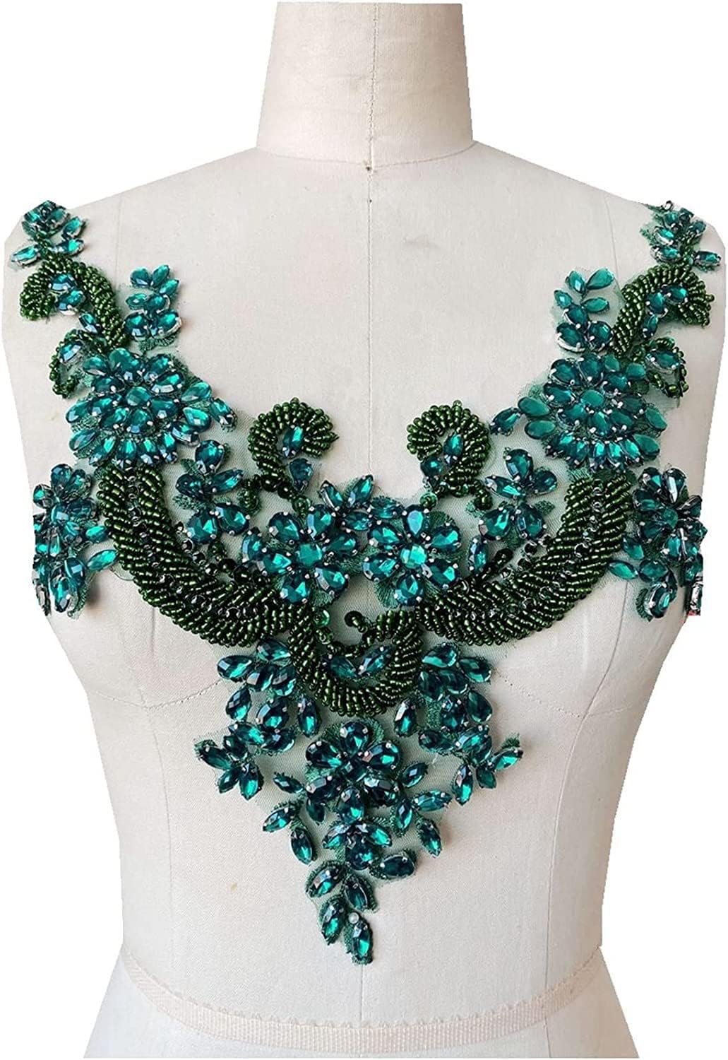 レースアップリケ、レースアップリケ、刺繍アップリケ、縫製パッチ、光沢のあるビーズ刺繍アップリケレーススパンコールアクセサリーコスチュ