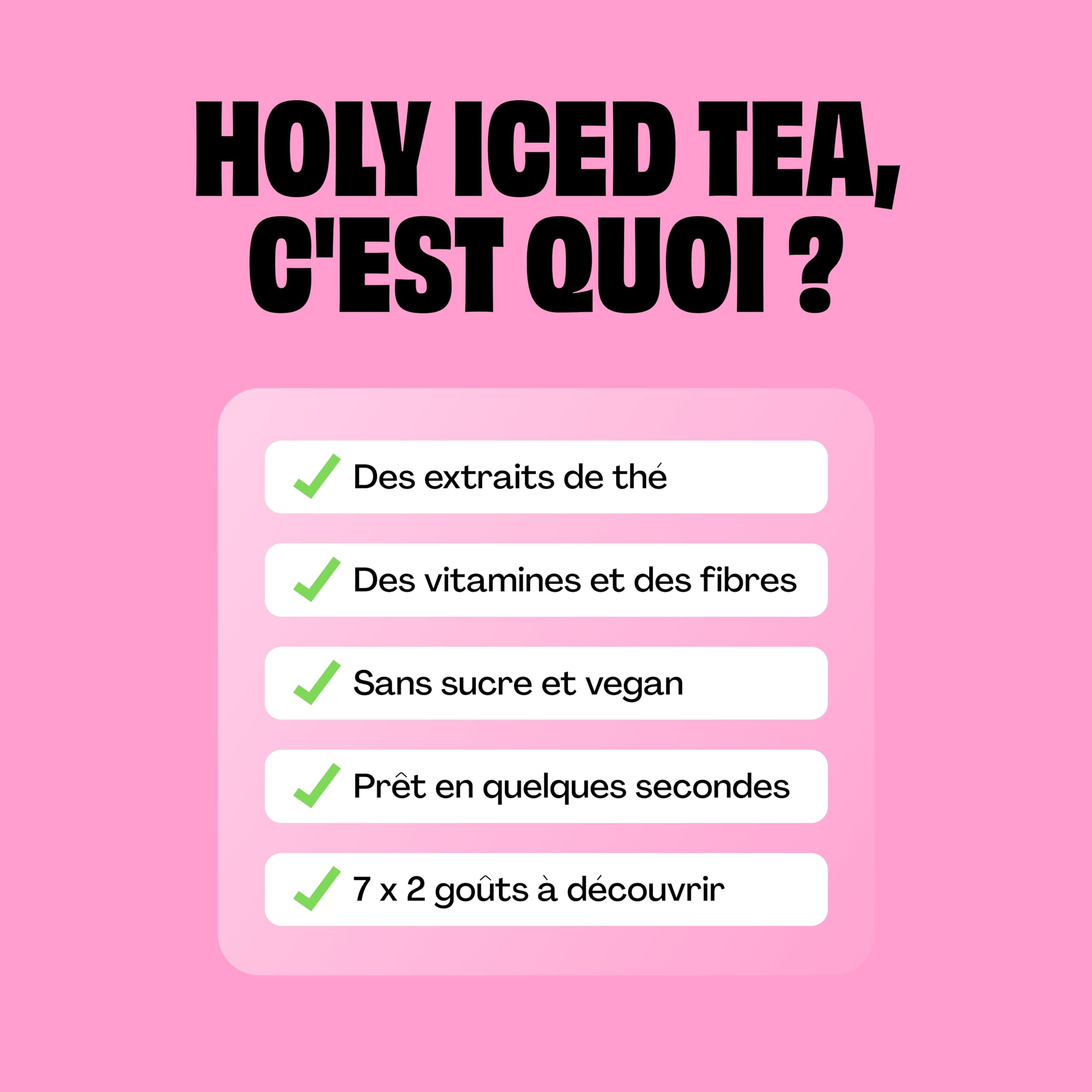 HOLY Iced Tea Kit de démarrage - Thé glacé sans sucre | 2x7 portions au goût naturellement fruité | avec antioxydants | Vegan, à base de vrai thé, arômes de fruits 100% naturels