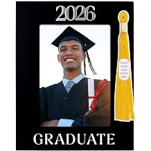 Malden International Designs 5x7 Graduation Picture Frame 2026 Graduate w Tassel Display MDF Wood Black