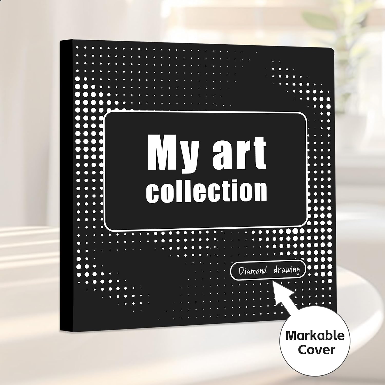 Diamond Art Storage Book with Accessories Painting Storage for Diamond Painting Kits, Tools & Supplies Album 15.7x15.7inch Art Collection Binder Book Square Folder 40x40cm(Black)