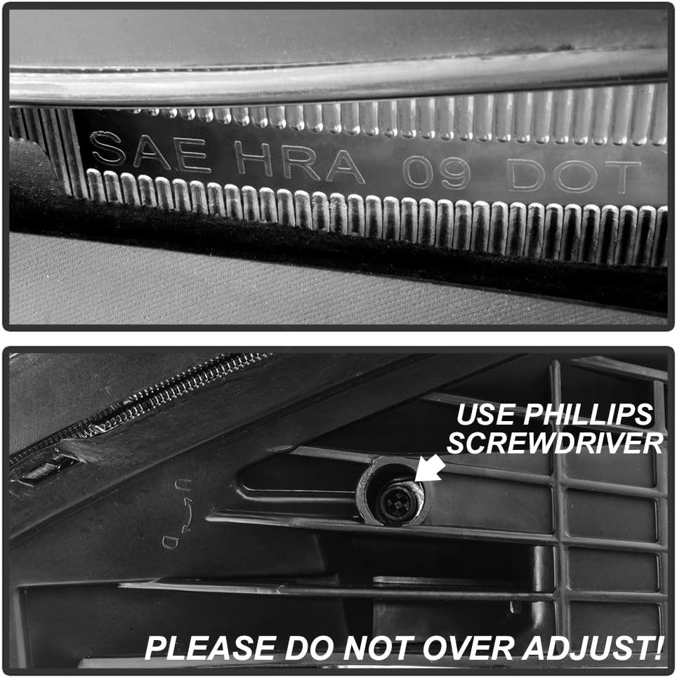 ACANII - For 2009-2012 Chevy Traverse LS/LT Black Headlights Headlamps Replacement Driver & Passenger Side