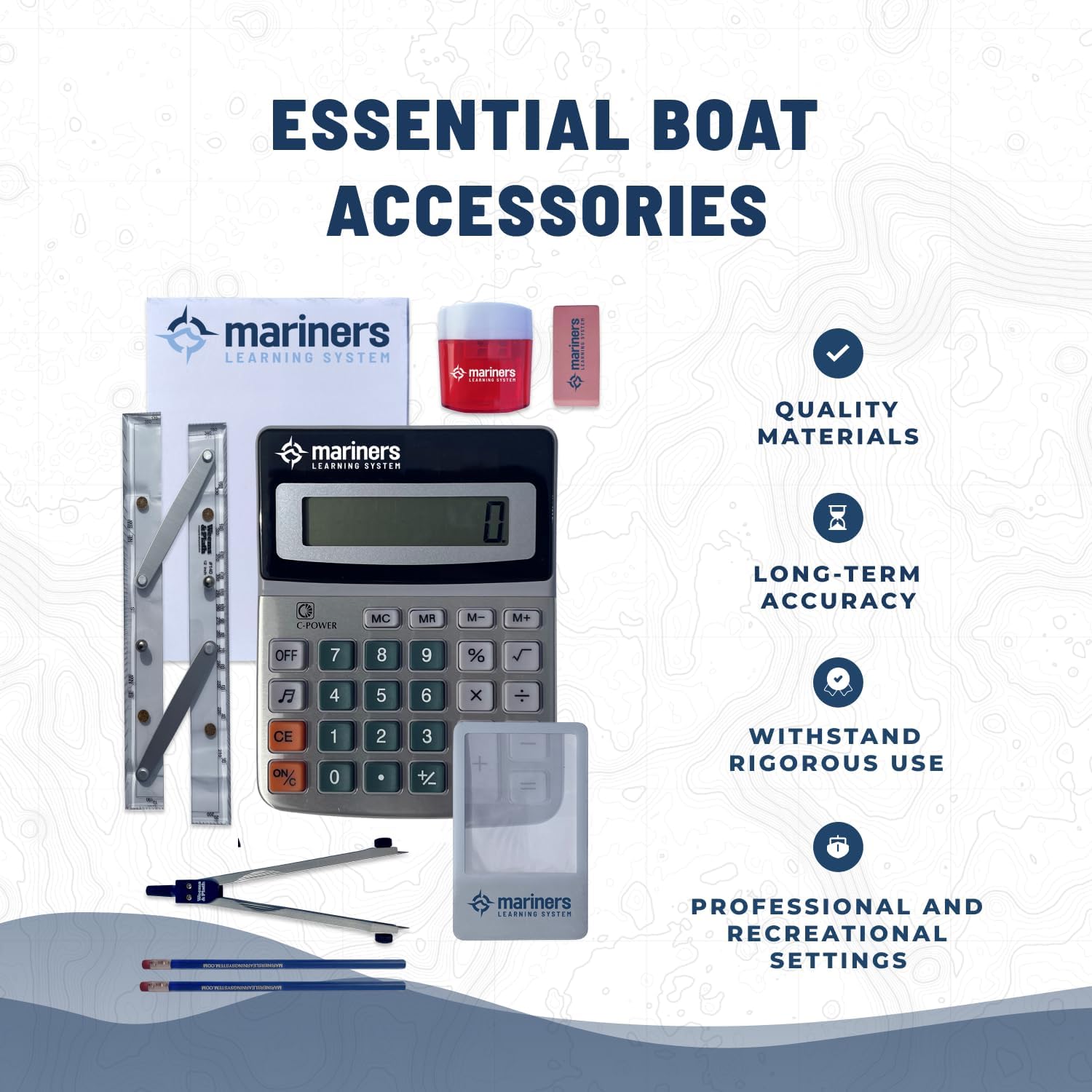 Mariners Chart Plotting Tool Kit - Marine Navigation Equipment, Weems and Plath Parallel Rulers, Dividers & Accessories for Nautical Charts, Sailing and Boating Exam Preparation