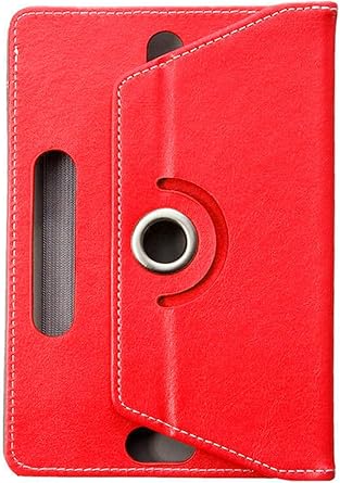 8インチ用ユニバーサルケース、ポリウレタンレザーフォリオ保護カバー マルチアングルスタンド機能ケース 8インチ、Samsung、Lenovo、Huawei、Acer、Fire Tab、その他すべての8インチタブレット用レッド