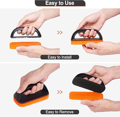 Miniatura 6 de SHINESTAR Almohadilla para fregar, limpiador de plancha de 6 piezas para parte superior plana, kit de limpieza de plancha con 5 almohadillas de