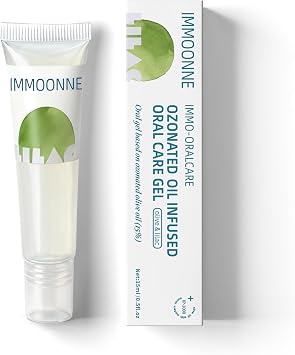 Immo Ozonated Oil Oral Care Gel for Teeth and Gums, 0.5 fl oz | Pure & Organic Oral Gel for for Soothing Calms Gum Discomfort. Helps Freshen Breath, Clove Flavor