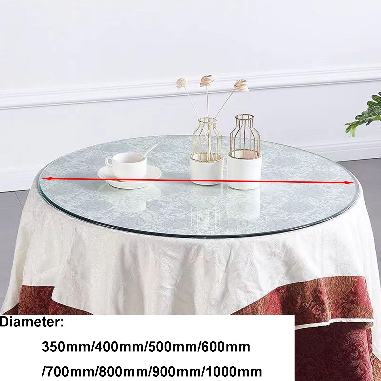Dessus de table rond en verre trempé personnalisé pour table de salle à manger, parfait pour les tables de salle à manger de 38 cm, 50 cm, 75 cm, 88 cm, 100 cm