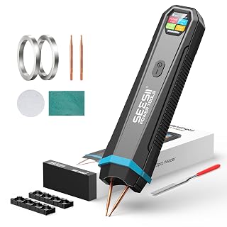 SEESII Battery Spot Welder: Rechargeable Battery Welder with Visual Display, 3360W Max Power with 1-99 Gears, Copper Tips, Portable Spot Welder for Lithium Battery (DIY, Repairs, Outdoor Use) - Amazon product rated Grade A