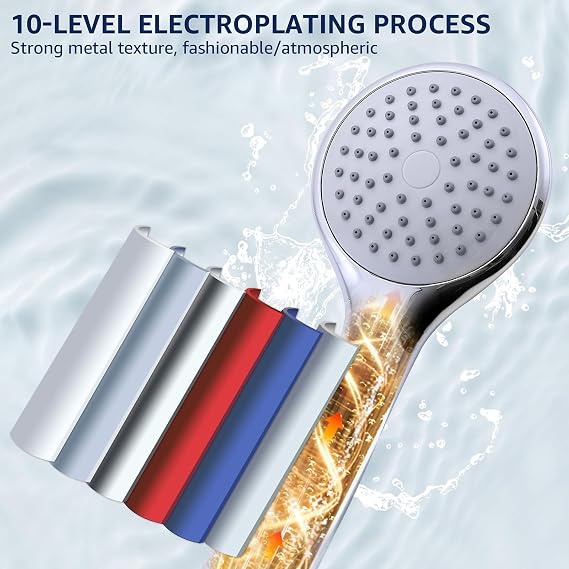 HOMELODY Shower system without tap, rain shower with stainless steel round shower head, chrome overhead shower, shower bar, shower set, shower column set SUS304