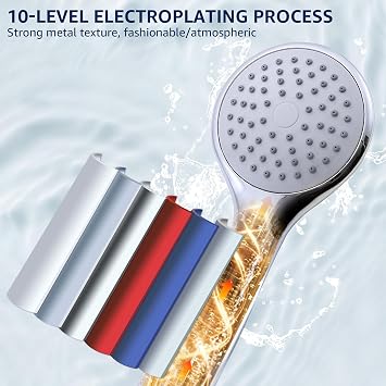 HOMELODY Shower system without tap, rain shower with stainless steel round shower head, chrome overhead shower, shower bar, shower set, shower column set SUS304