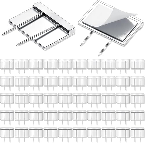 Miniatura 7 de Amylove 10 pines plateados para cubículo, divisiones, pasadores de empuje largos, clips de tela, soportes para placa de nombre de cubículo para