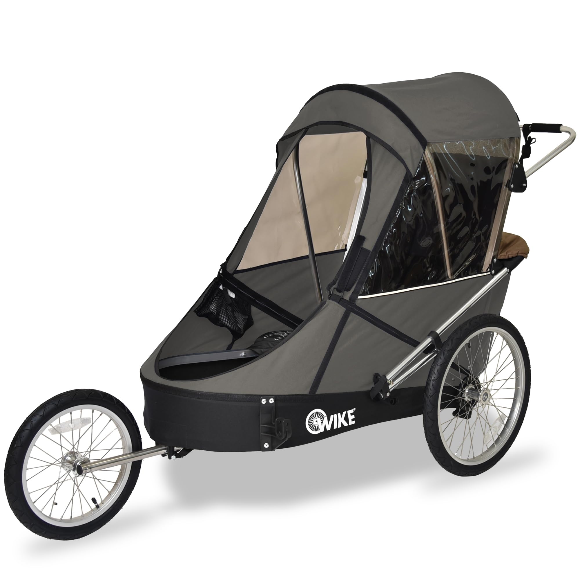 Spezialanhänger für Kinderwagen und Jogging-Sets – Groß – Dunkelgrau/Schwarz
