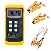 K-Type Digital Thermometer, Dual Channel with 2pcs Thermocouples Probe Sensor,50~1370°C Kelvin Scale Switchable Handheld Temperature Meter for Industrial and Laboratory Use