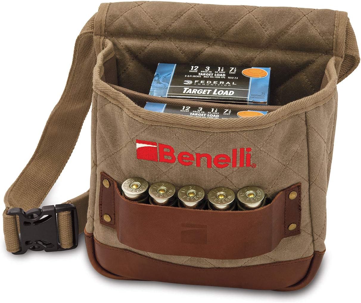 BENELLI Lodge Collection Large Shell Pouch Olive Waxed Cotton