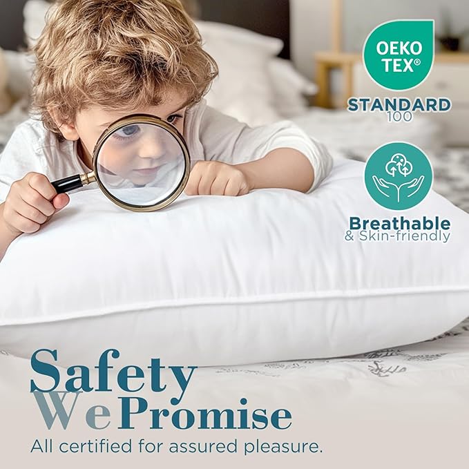 Set 2 Almohadas Alternativa a Pluma Tamaño King Soporte Suave miniatura 6