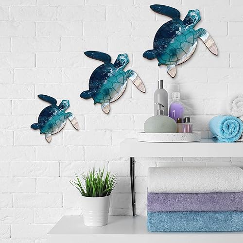 Bucherry 3 Sizes Wooden Sea Turtle Wall Decor Turtle Wall