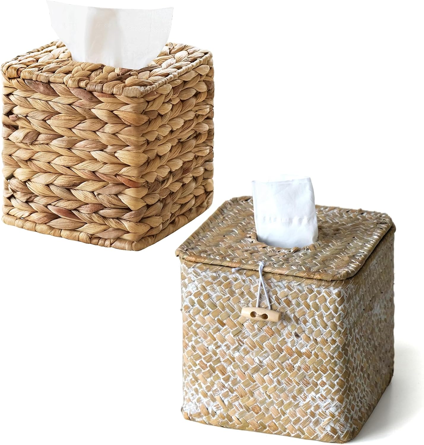 Wicker Tissue Box Cover+Seagrass Tissue Box Cover