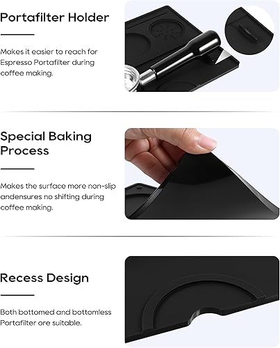 Miniatura 3 de Estación de amortiguación de expreso, alfombrilla de silicona para expreso, tapete antideslizante para café, herramienta de accesorios de espresso