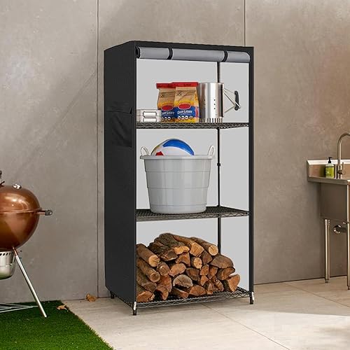 Miniatura 7 de Cubierta para estante, impermeable, a prueba de polvo, se adapta a estantes de 32.5 pulgadas de ancho x 16.5 pulgadas de profundidad x 63 pulgadas