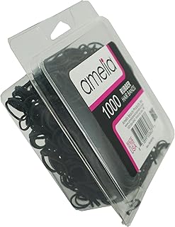 1000, Black, Standard Size, US Made Rubber Hair Bands for Pony Tails and Braids