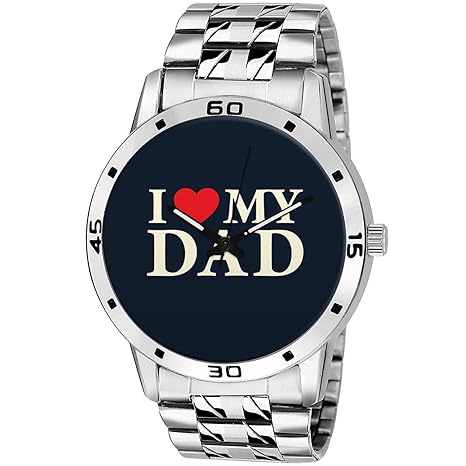 Dad Quote Analogue Leather Band Mens Watch