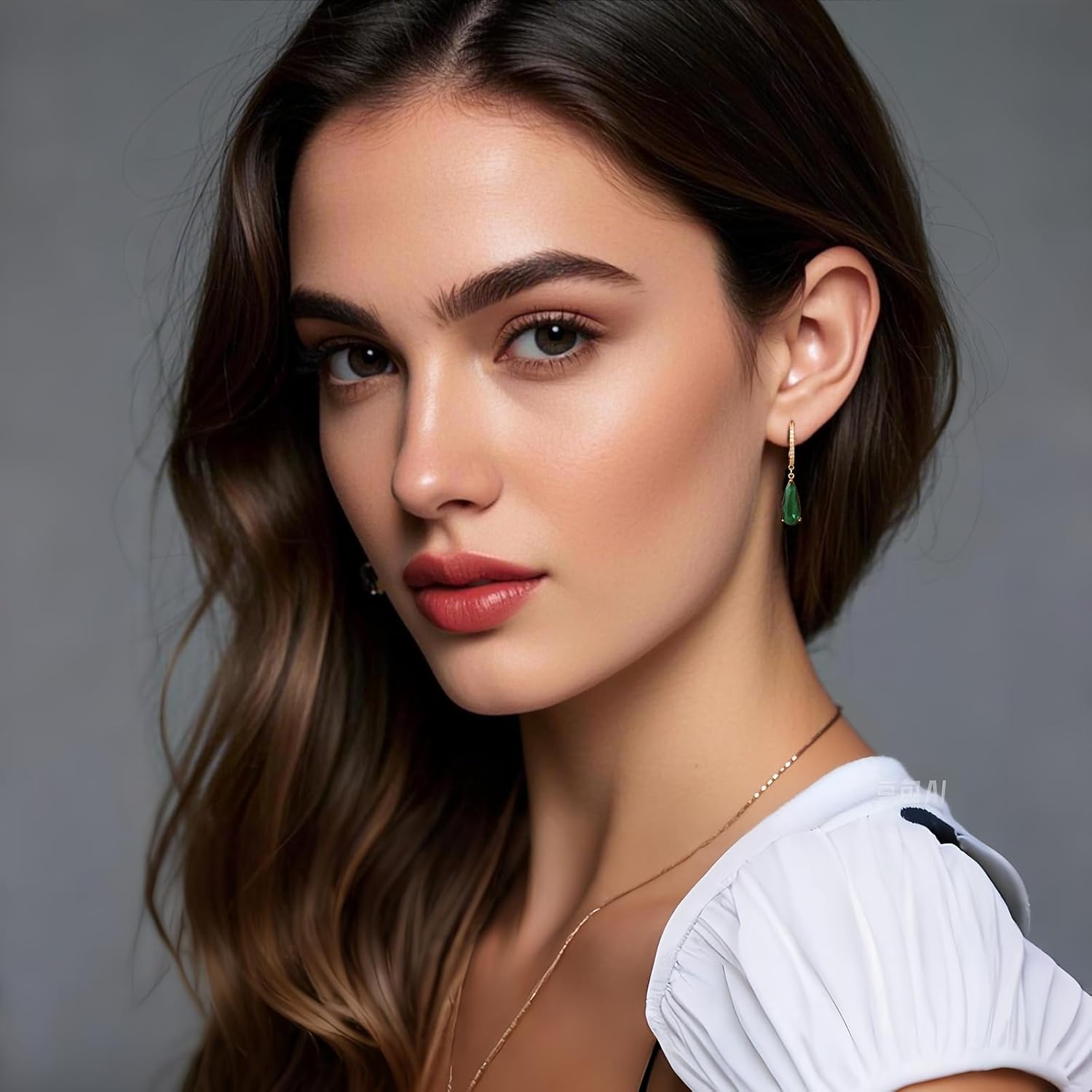 Vintage Emerald Green Teardrop Earrings,925 Sterling Silver Posts & 18K Gold-Plated Brass Drops,Cubic Zirconia Dangle Earrings for Women - Image 8