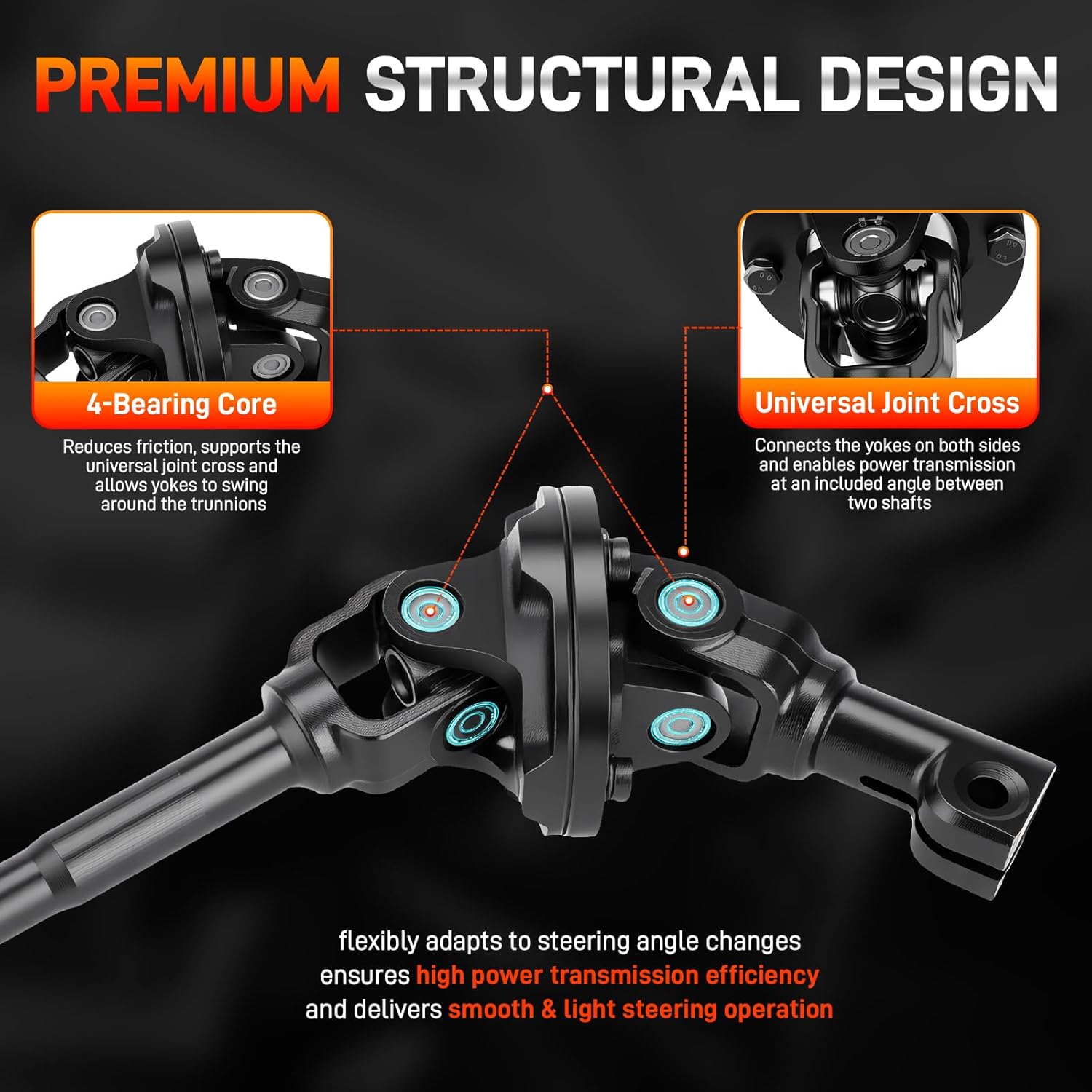 Steering Shaft Column Assembly with Universal Joint Compatible with 1997-2004 Toyota Tacoma 2.4L 2.7L 3.4L, Compatible with 1997-2002 Toyota 4Runner 2.7L 3.4L Replace# 45290-35040, 4529035040