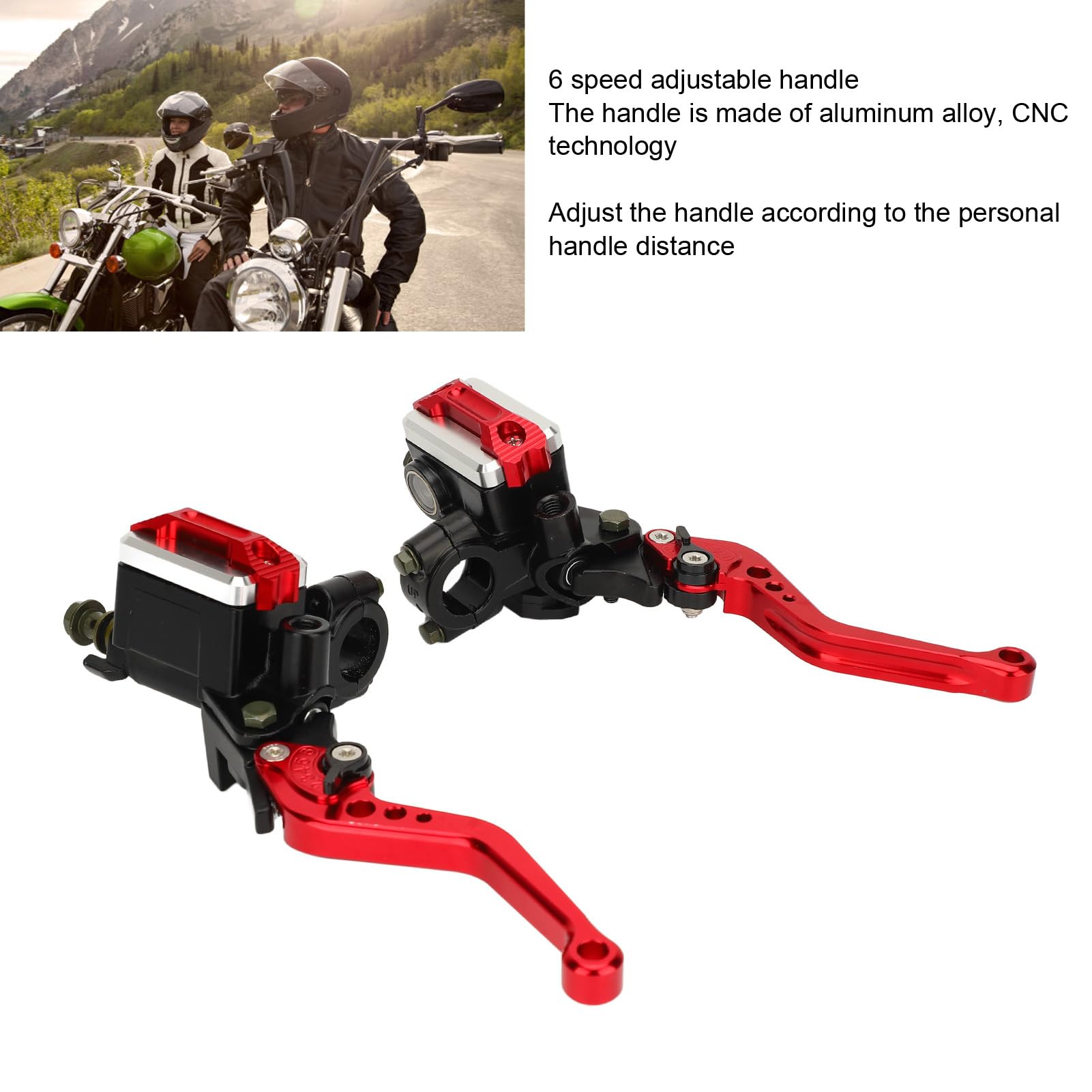 Luocute Leviers D'embrayage de Frein Hydraulique de Moto, Alliage (rouge)